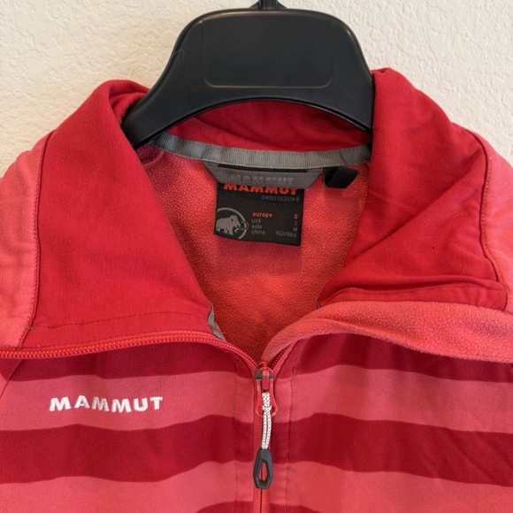 MAMMUT Red Pink Striped Full Zip Sweater longsleeve Size S - Picture 2 of 7